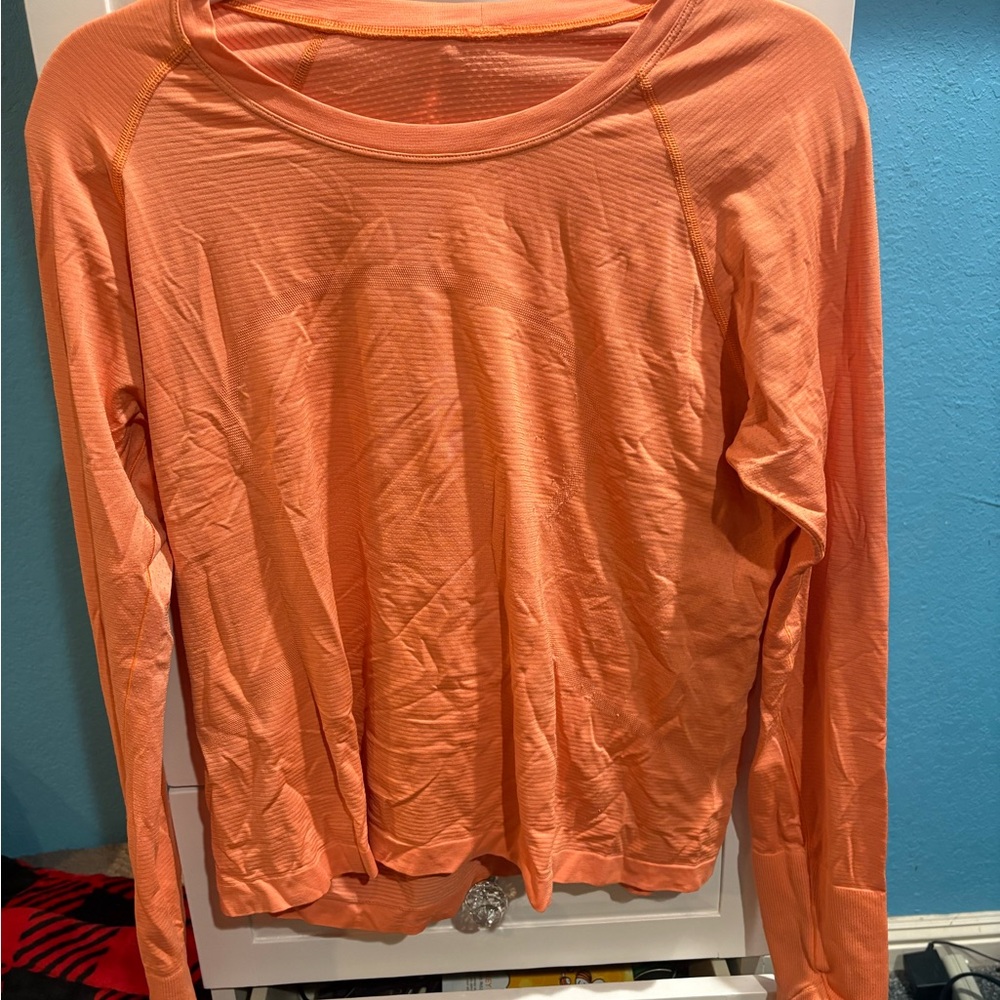 lululemon athletica Vibrant Orange Long Sleeve Tee